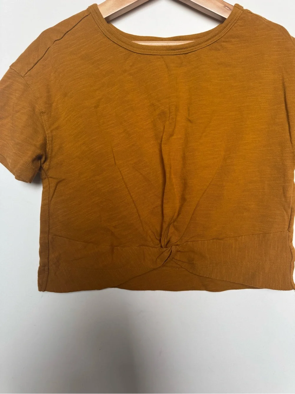 Old Navy Girls' Rust Twist-Front Cropped Tee